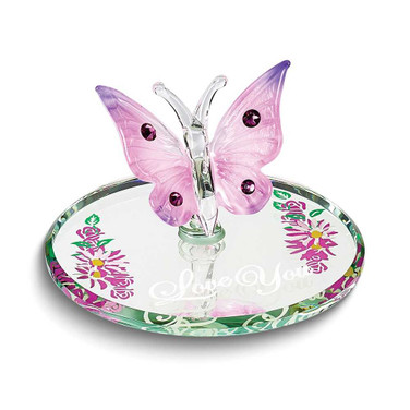 Image of Love You Butterfly Glass Figurine