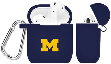 Michigan Wolverines Silicone Case Cover Compatible with Apple AirPods Battery Case - Navy Blue