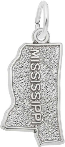 Image of Mississippi Map Charm (Choose Metal) by Rembrandt