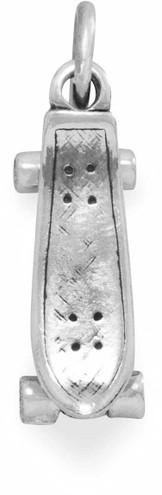 Image of Movable Skateboard Charm 925 Sterling Silver