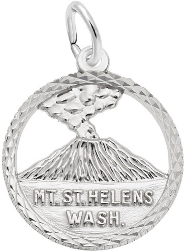 Mt. St. Helens Faceted Charm (Choose Metal) by Rembrandt