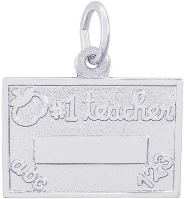Image of Number One Teacher Charm (Choose Metal) by Rembrandt