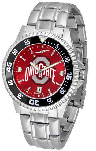 Image of Ohio State Buckeyes Competitor Steel AnoChrome Color Bezel Mens Watch