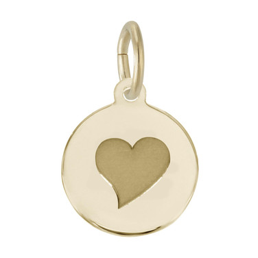 Image of Petite Initial Disc - Heart Charm (Choose Metal) by Rembrandt