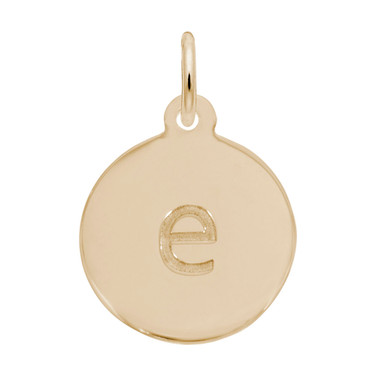 Petite Initial Disc - Lower Case Block E Charm (Choose Metal) by Rembrandt