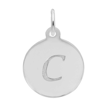 Image of Petite Initial Disc - Script C Charm (Choose Metal) by Rembrandt