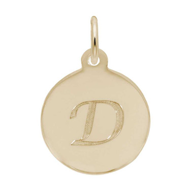 Image of Petite Initial Disc - Script D Charm (Choose Metal) by Rembrandt