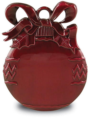 Pewter Burgundy Christmas Bulb Engraveable Ornament