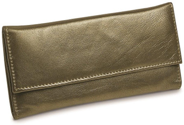 Pewter Leather Slim Jewelry Wallet