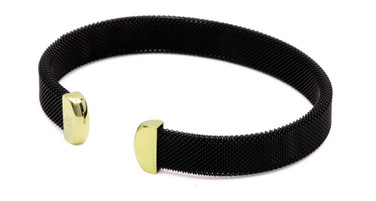 Image of Q Ray - Midnight Series - Black & Yellow Cuff Bracelet (Q410)