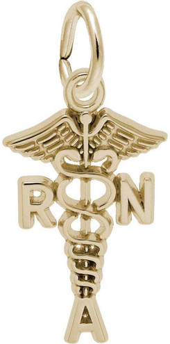 Image of Registered Nursing Assistant Caduceus Charm (Choose Metal) by Rembrandt