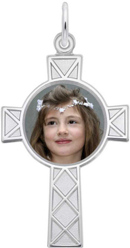 Image of Rembrandt Celtic Style Cross PhotoArt Charm (Choose Metal) FLFCBL3BC10