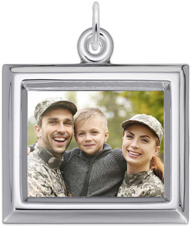 Image of Rembrandt Large Horizontal Rectangle PhotoArt Charm (Choose Metal) FLFCBL6BC12