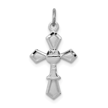 Rhodium-Plated Sterling Silver Chalice Cross Charm