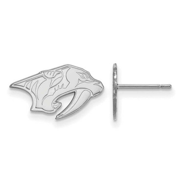 Image of Rhodium-plated Sterling Silver NHL LogoArt Nashville Predators XS Stud Earrings