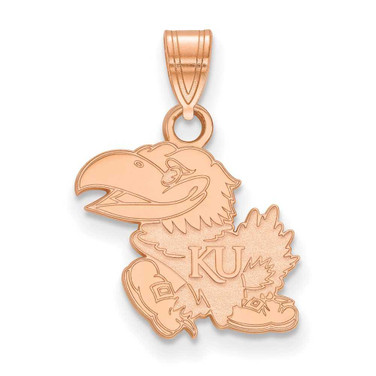 Image of Rose-gold-plated Sterling Silver LogoArt University of Kansas Small Pendant