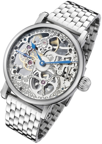Rougois Mechanical Skeleton Steel Watch