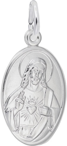 Sacred Heart Oval Charm (Choose Metal) by Rembrandt