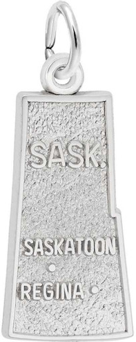 Image of Saskatchewan Map Charm (Choose Metal) by Rembrandt