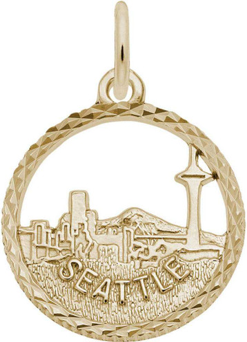 Image of Seattle Skyline Open Charm (Choose Metal) by Rembrandt