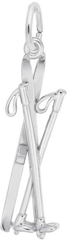 Image of Skis and Poles Charm (Choose Metal) by Rembrandt