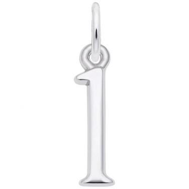 Image of Slender Number 1 Charm (Choose Metal) by Rembrandt