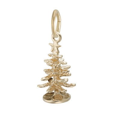 Image of Small Evergreen Tree Charm (Choose Metal) by Rembrandt