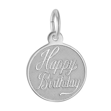 Image of Small Happy Birthday Charm (Choose Metal) by Rembrandt