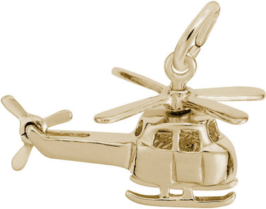 Small Helicopter Charm (Choose Metal) by Rembrandt
