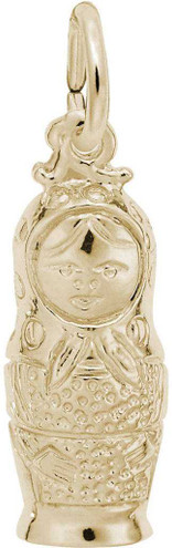 Image of Small Matryoshka Doll Charm (Choose Metal) by Rembrandt