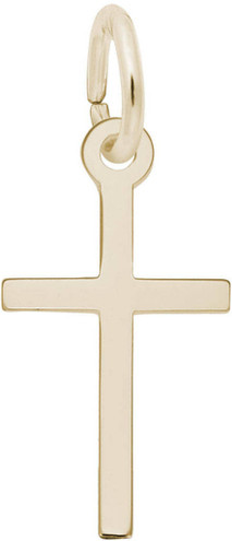 Small Thin Cross Charm (Choose Metal) by Rembrandt
