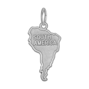 Image of South America Map Charm (Choose Metal) by Rembrandt