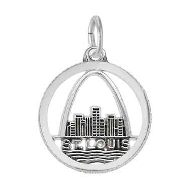 Image of St. Louis Skyline Faceted Charm (Choose Metal) by Rembrandt