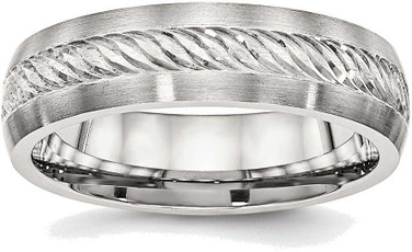 Image of Stainless Steel Brushed w/ Sterling Silver Inlay Ring