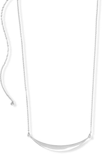 Image of Sterling Silver 19.5" Adjustable Crescent Necklace