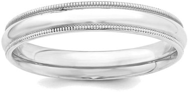 Image of Sterling Silver 4mm Milgrain Comfort Fit Band Ring