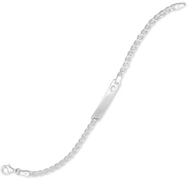 Image of Sterling Silver 6" ID Bracelet with Heart