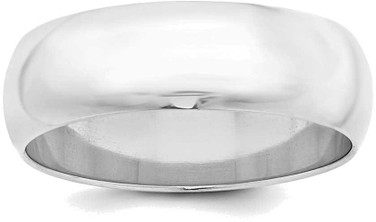 Image of Sterling Silver 7mm Half-Round Band Ring