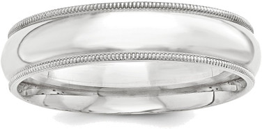 Sterling Silver 7mm Milgrain Comfort Fit Band Ring