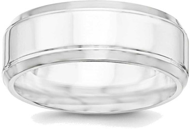 Image of Sterling Silver 8mm Polished Fancy Band Ring QWB113