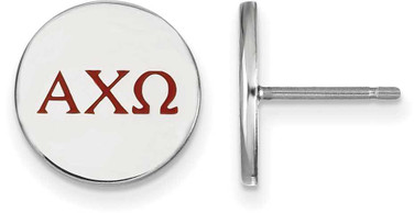 Image of Sterling Silver Alpha Chi Omega Enamel Post Earrings by LogoArt (SS032ACO)