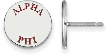 Image of Sterling Silver Alpha Phi Enamel Post Earrings by LogoArt (SS020APH)