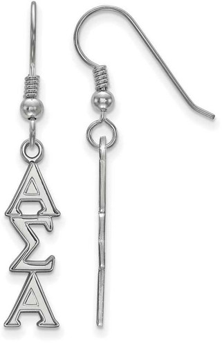Image of Sterling Silver Alpha Sigma Alpha Dangle Medium Earrings by LogoArt