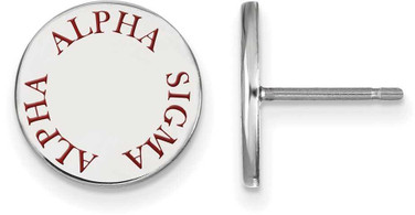 Image of Sterling Silver Alpha Sigma Alpha Enamel Post Earrings by LogoArt (SS020ASI)