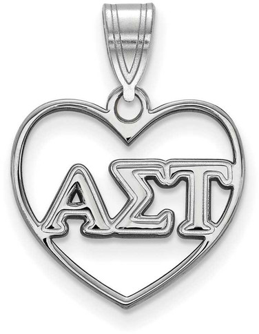 Image of Sterling Silver Alpha Sigma Tau Heart Pendant by LogoArt (SS008ALS) Image of Sterling Silver Alpha Sigma Tau Heart Pendant by LogoArt (SS008ALS)