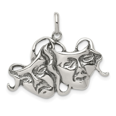 Sterling Silver Antiqued Comedy/Tragedy Charm