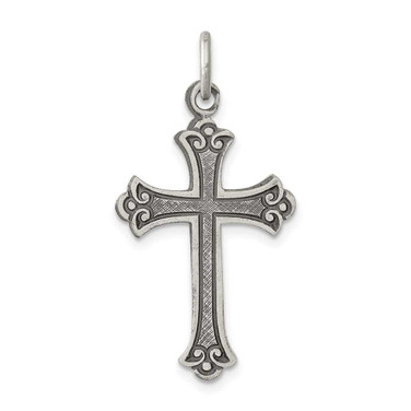 Image of Sterling Silver Antiqued Cross Pendant QC452