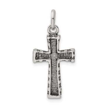 Image of Sterling Silver Antiqued Cross Pendant QC5269