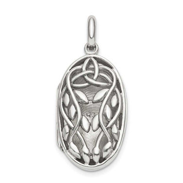 Image of Sterling Silver Antiqued Filigree Locket Pendant QLS851