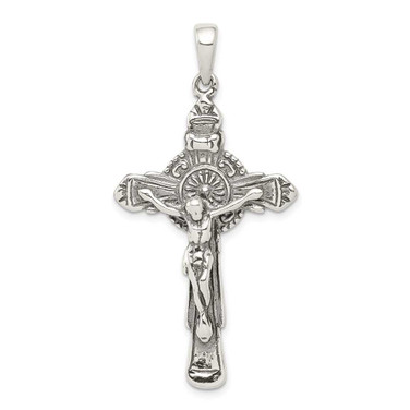 Image of Sterling Silver Antiqued Iona Crucifix Pendant